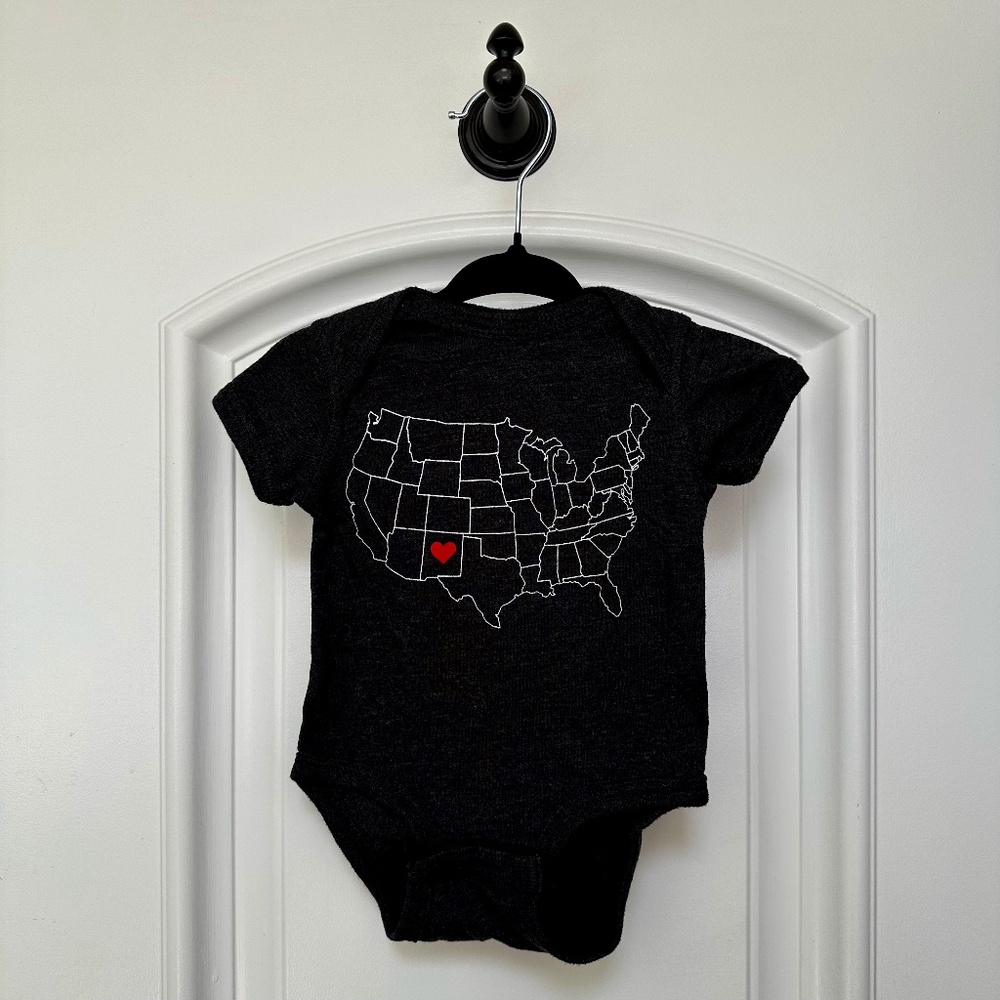Santa Fe, New Mexico Gray Baby Onesie - 6m